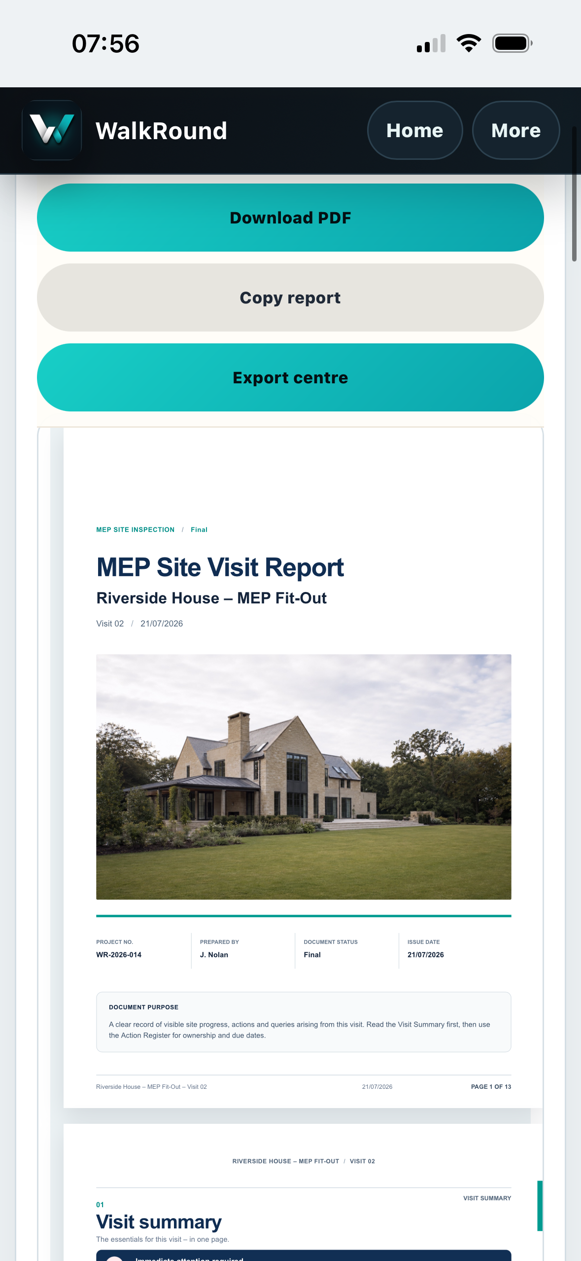 Riverside House report cover preview in WalkRound