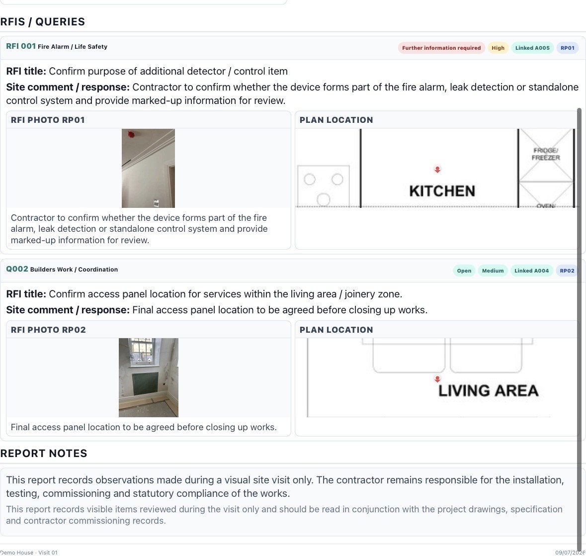 WalkRound current issues dashboard